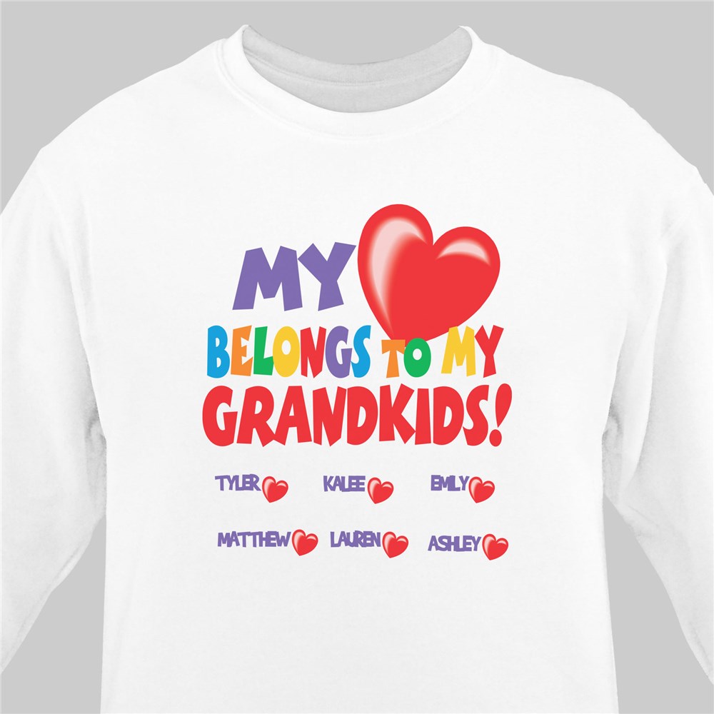 My Heart Belongs To Personalized Sweatshirt | Personalized Grandma Shirts