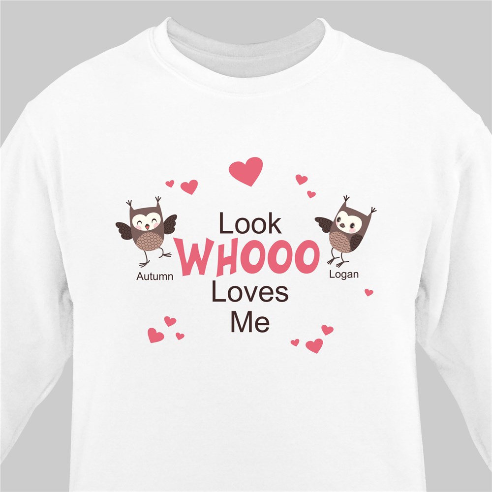 Look Whooo Loves Me Sweatshirt | Personalized Grandma Sweatshirts