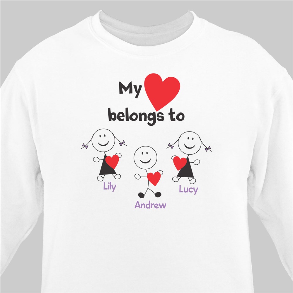 Personalized Belongs To Heart Sweatshirt | Personalized Grandma Shirts