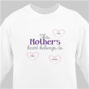 Personalized Heart Belongs To Sweatshirt | Personalized Grandma Shirts