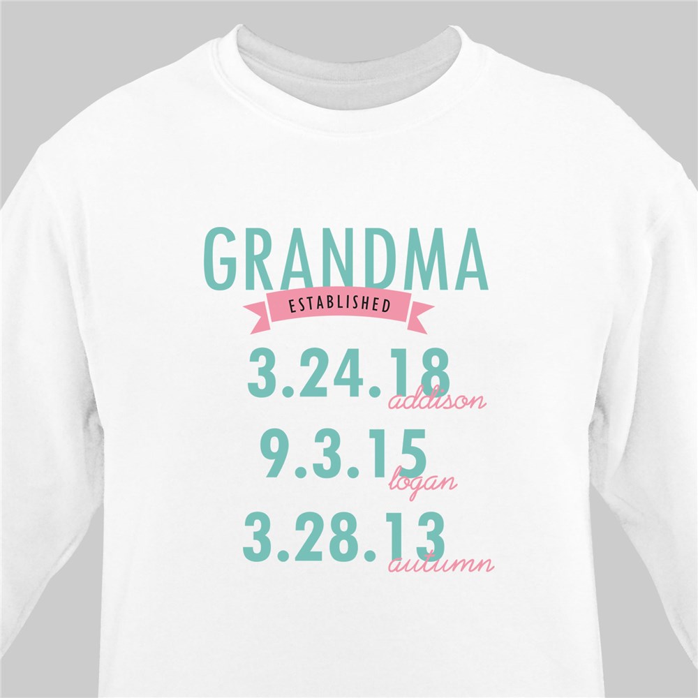 Title Established Sweatshirt | Personalized Sweatshirt For Grandma