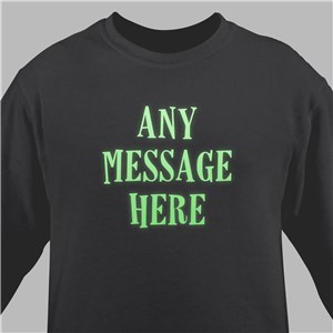 Glow in the Dark Long Sleeve Halloween Shirt with Custom Text