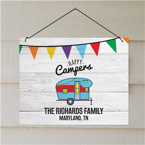 Personalized Happy Camper Wall Sign | Personalized Camping Signs
