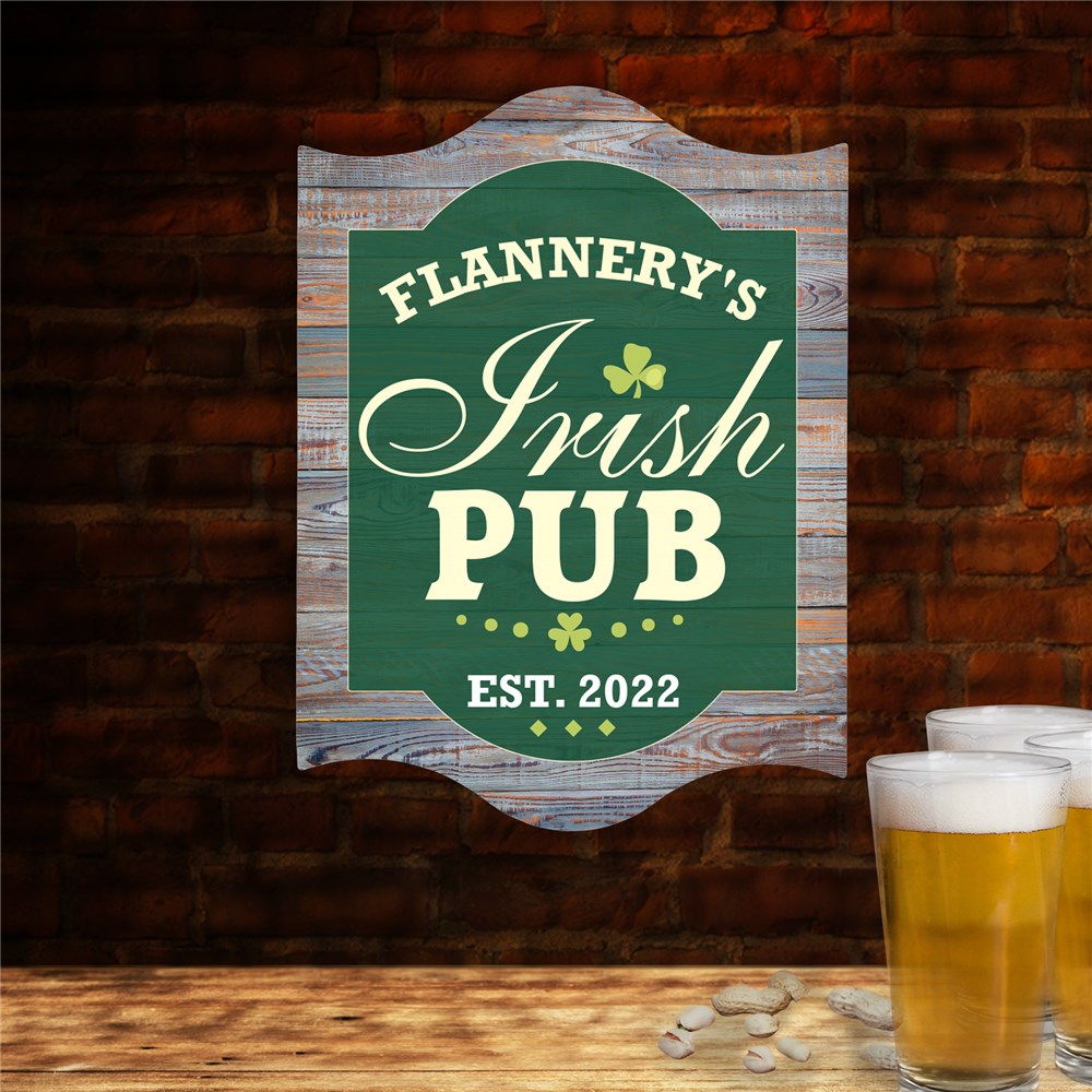 Shaped Sign for St Patrick's Day | Personalized Irish Pub Sign