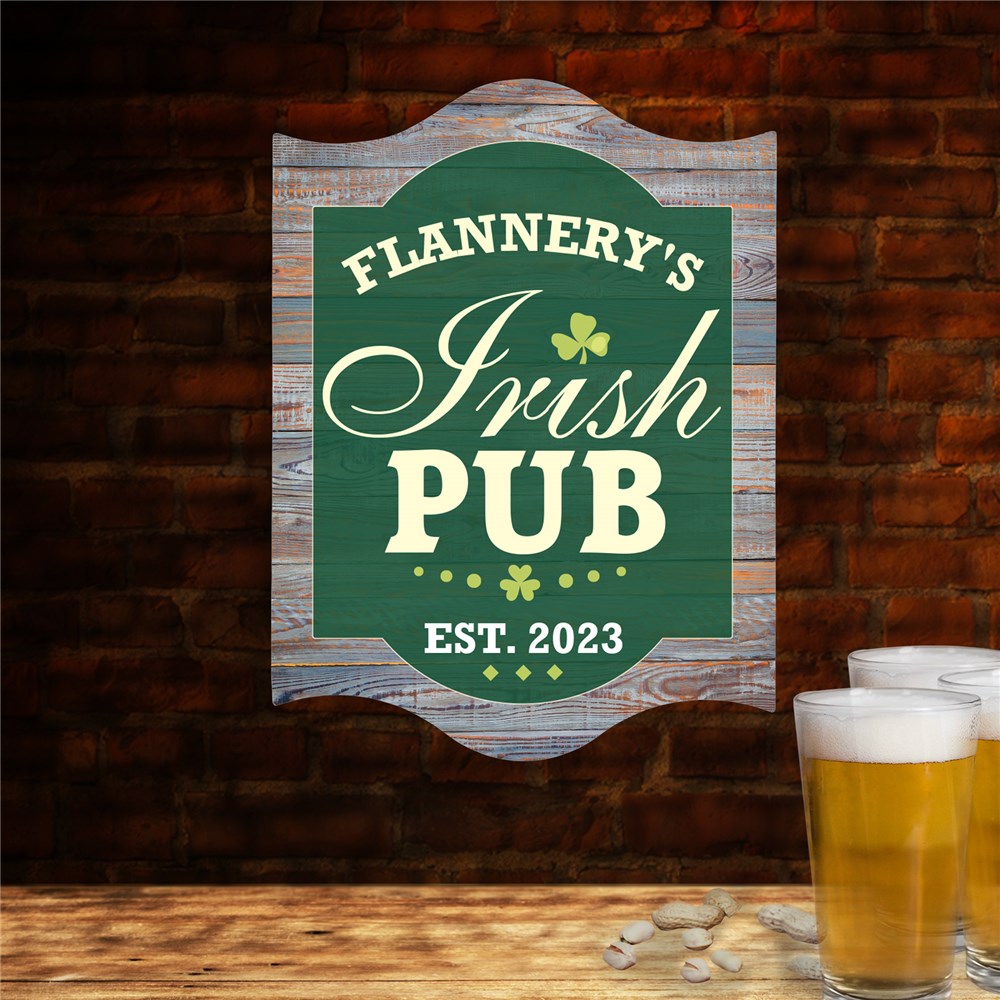 Shaped Sign for St Patrick's Day | Personalized Irish Pub Sign