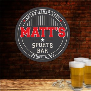Personalized Sports Bar Wall Sign | Personalized Mancave Sign