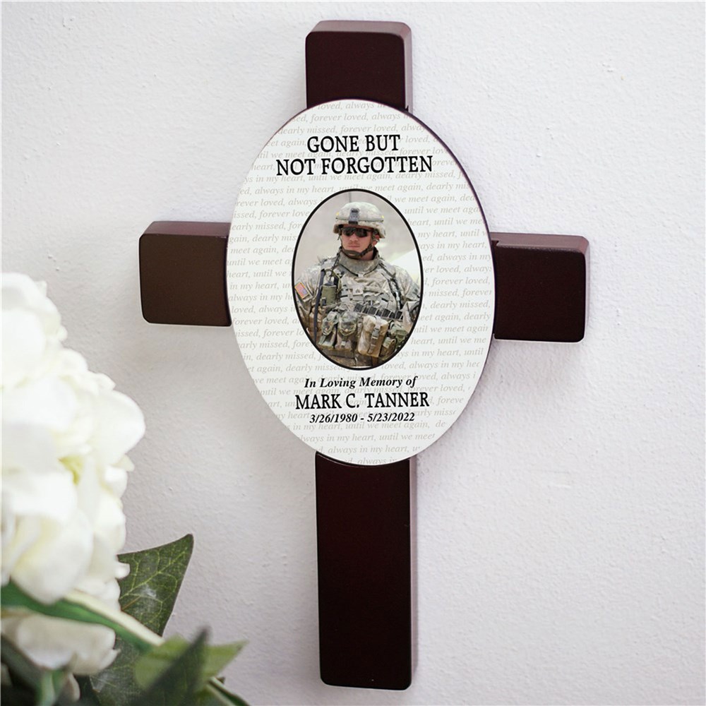 Personalized Gone but Not Forgotten Memorial Wall Cross | Personalized Memorial Gifts