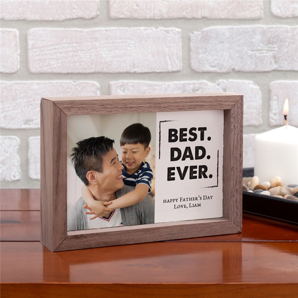 Personalized Best Dad Ever Framed Table Top Sign | Personalized Photo Keepsake For Dad