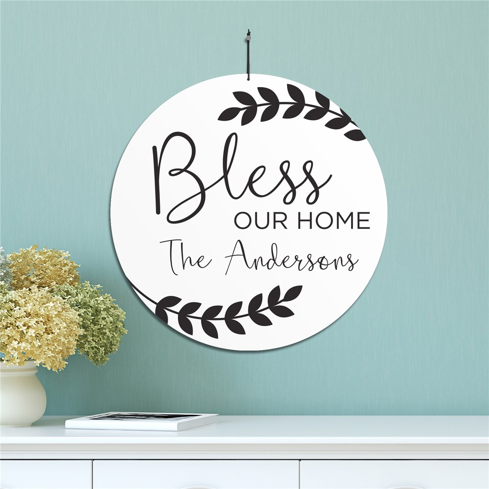 Personalized Bless Our Home Sign | Personalized Family Name Signs