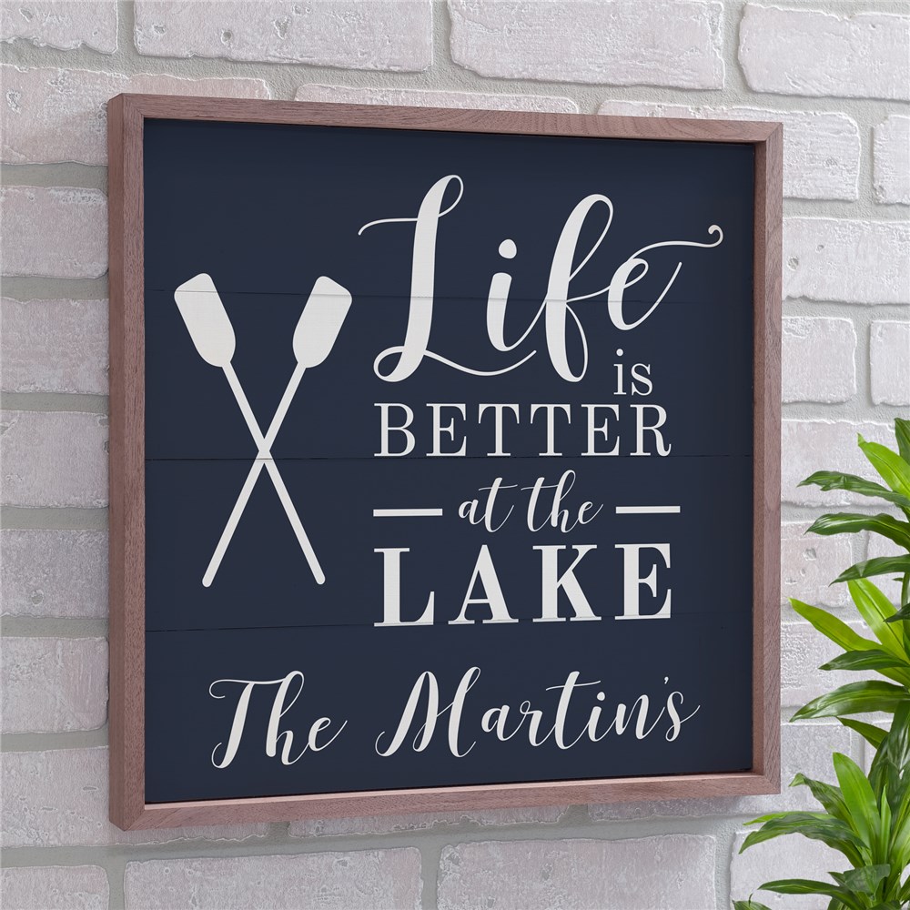 Personalized Life Is Better At The Lake Wood Pallet Wall Decor | Personalized Lake Signs