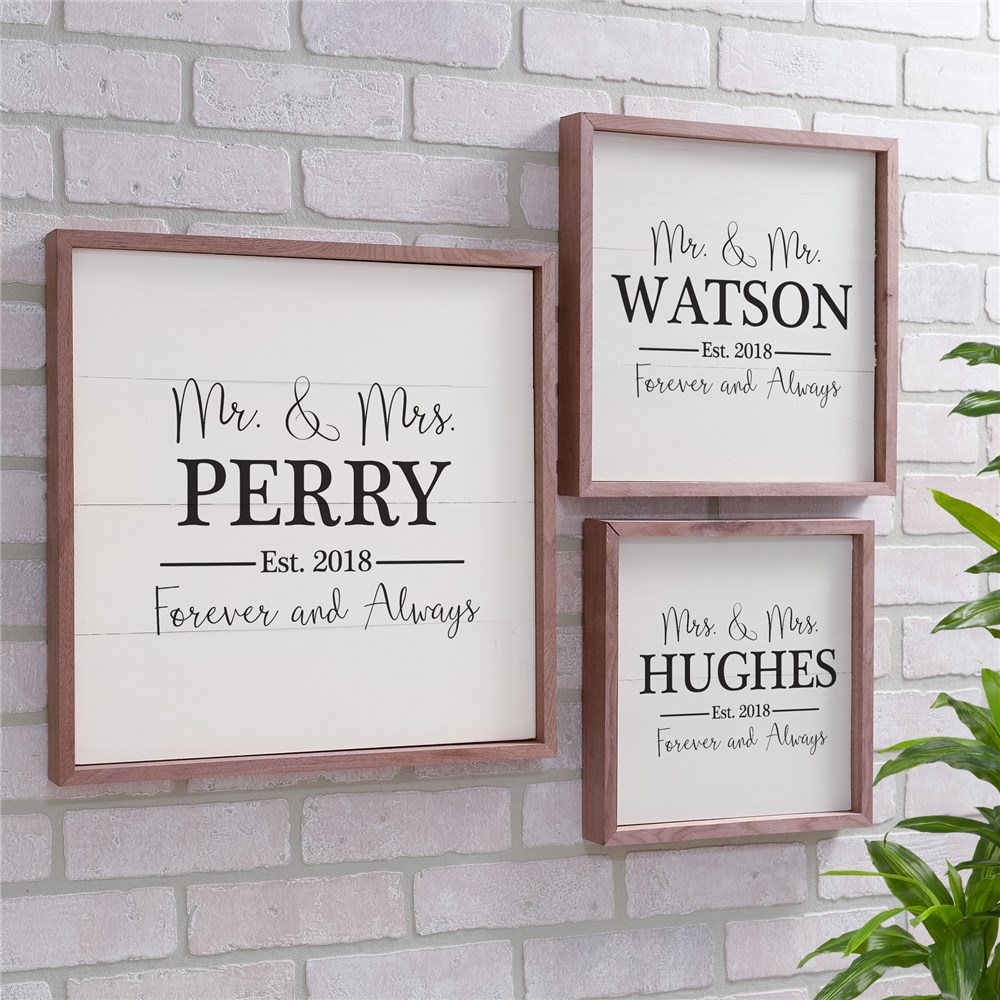Personalized Mr and Mrs Forever and Always Wall Decor | Personalized Wall Art For Couples