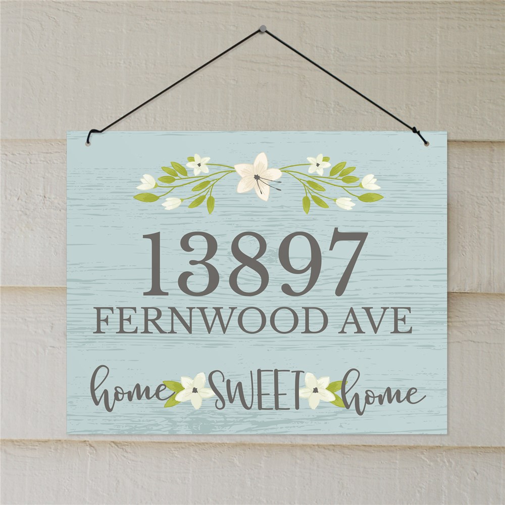 Personalized Floral Home Sweet Home Address Sign | Personalized Address Signs