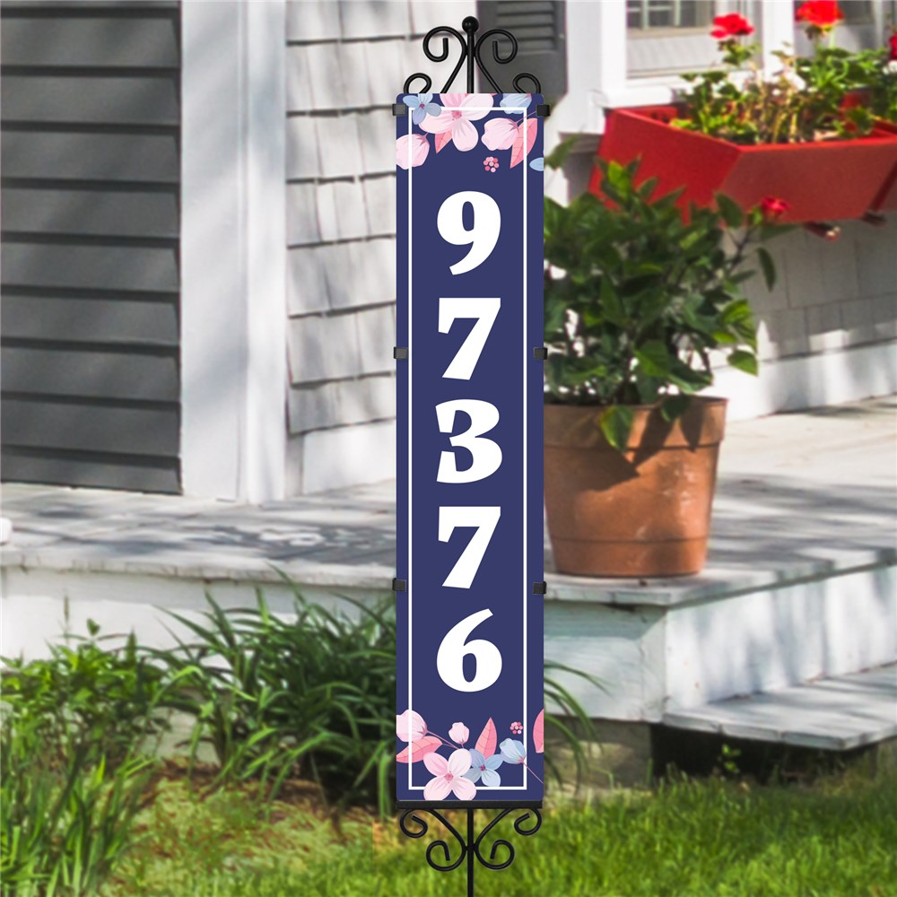 Personalized Floral Address Expression Yard Stake | Personalized Address Sign