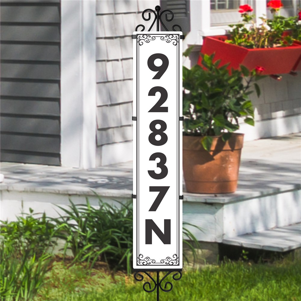 Personalized Address Yard Sign Scroll Expression | Personalized Address Sign