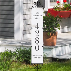Personalized Address Yard Sign White Distressed | Personalized Address Sign