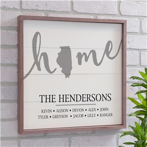 Personalized State Framed Wall Sign | Personalized Family Name Signs 