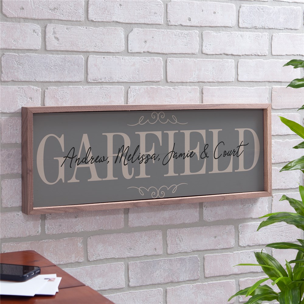 Personalized Family Filigree Framed Wall Sign | Personalized Family Name Sign