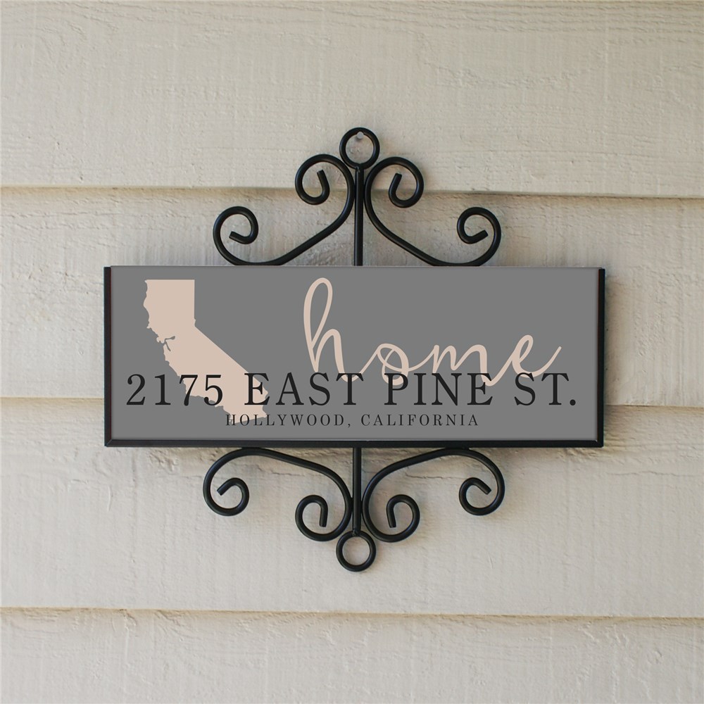 Personalized Address Sign State Home Signature Horizontal | Personalized Address Sign