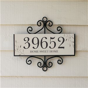 Personalized Home Sweet Home Signature Horizontal Sign | Personalized Address Sign