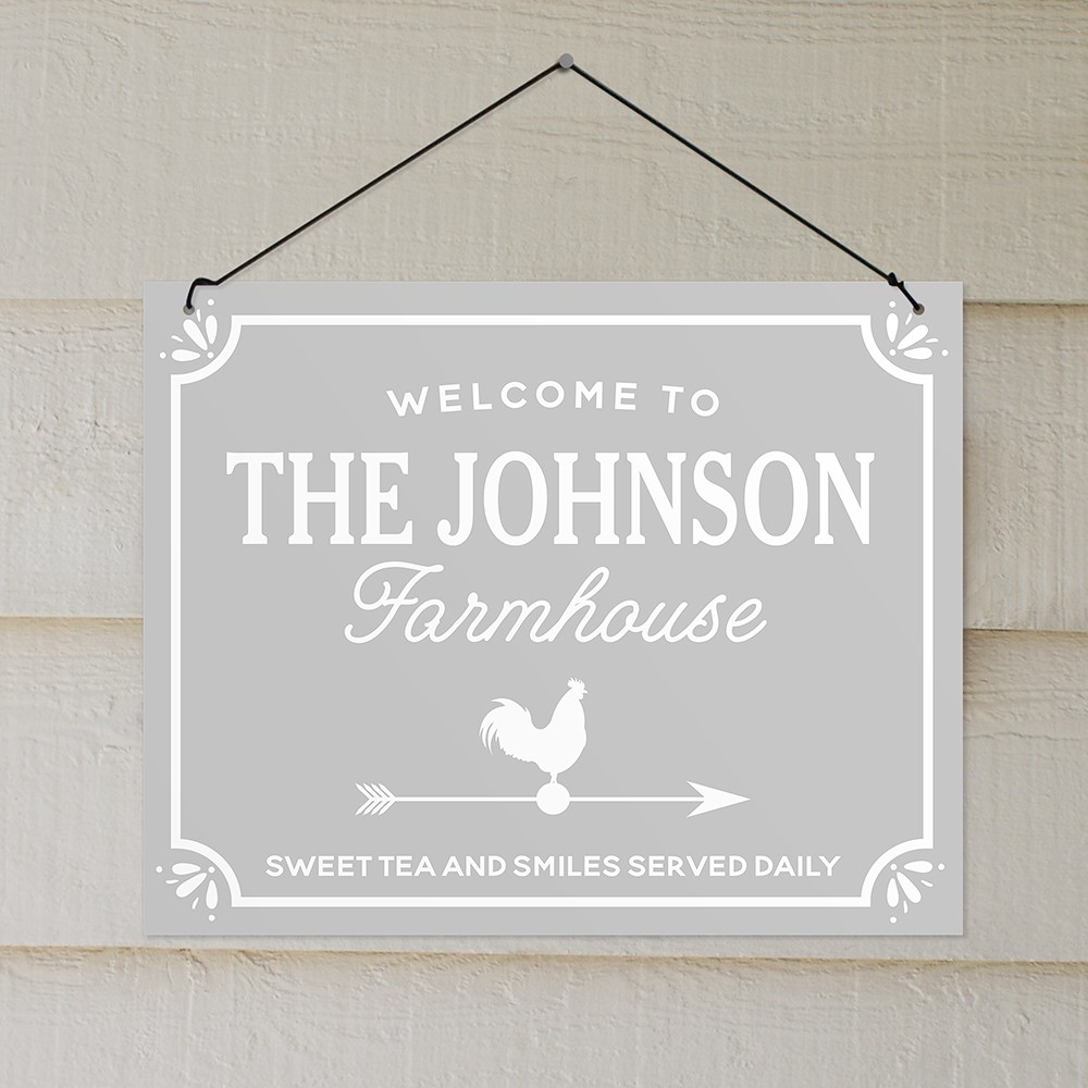 Personalized Welcome To The Farmhouse Wall Sign | Personalized Wall Signs