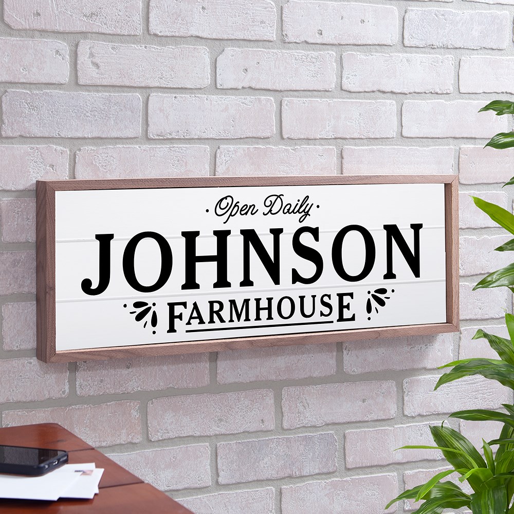 Personalized Farmhouse Wood Framed Wall Sign | Personalized Wood Pallet Signs