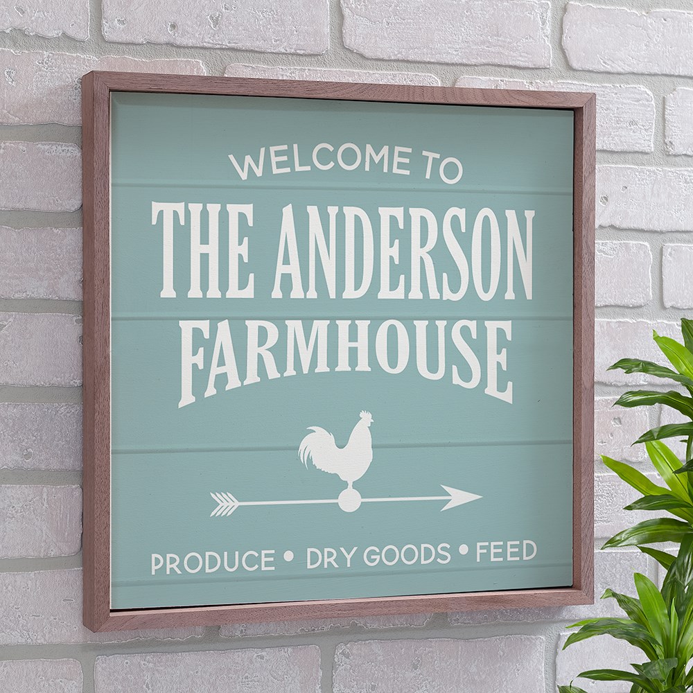 Welcome To The Farmhouse Personalized Wall Sign | Wood Pallet Signs