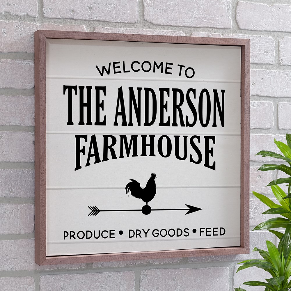 Welcome To The Farmhouse Personalized Wall Sign | Wood Pallet Signs