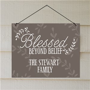Personalized Blessed Beyond Belief Wall Sign | Family Name Signs