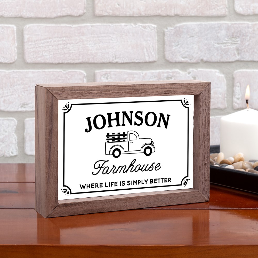 Personalized Vintage Truck Farmhouse Table Top Sign | Personalized Farmhouse Decor