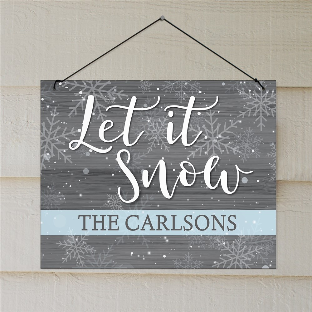 Let It Snow Personalized Wall Sign | Christmas Wall Decor