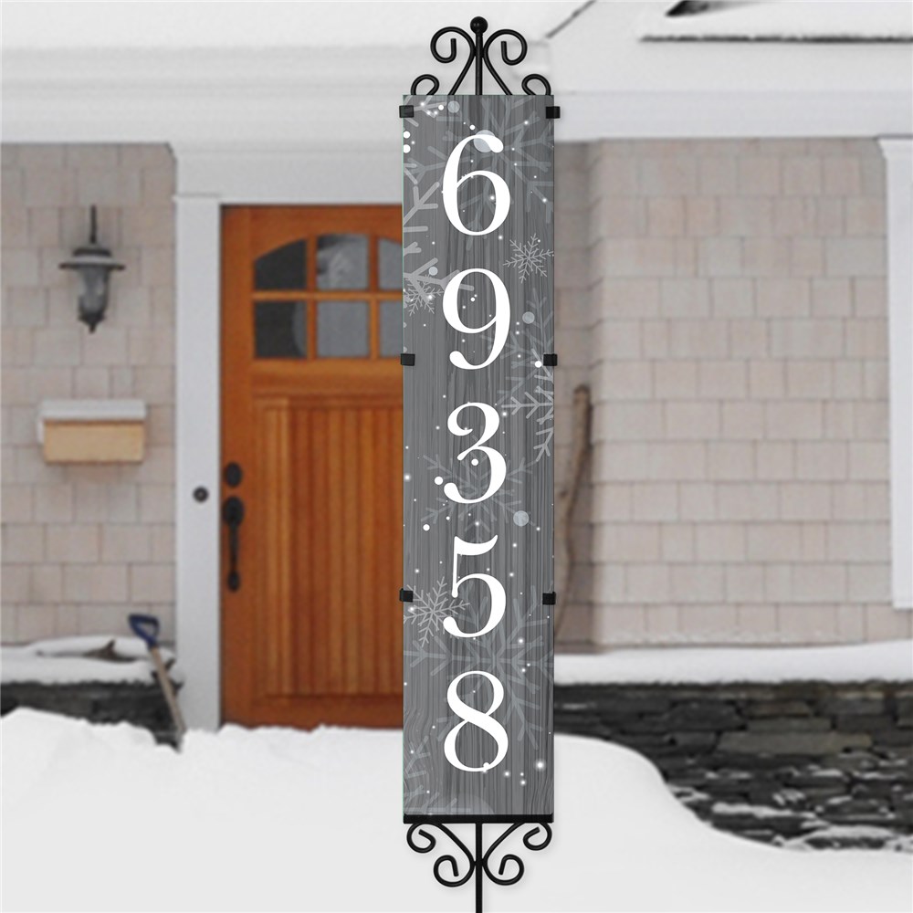 Personalized Let it Snow Address Yard Stake | House Number Sign