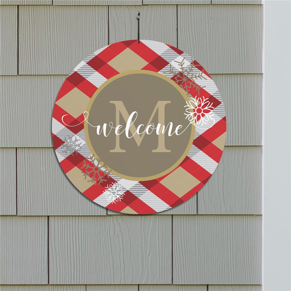 Dashing Through The Snow Round Personalized Welcome Sign | Personalized Signs For Home