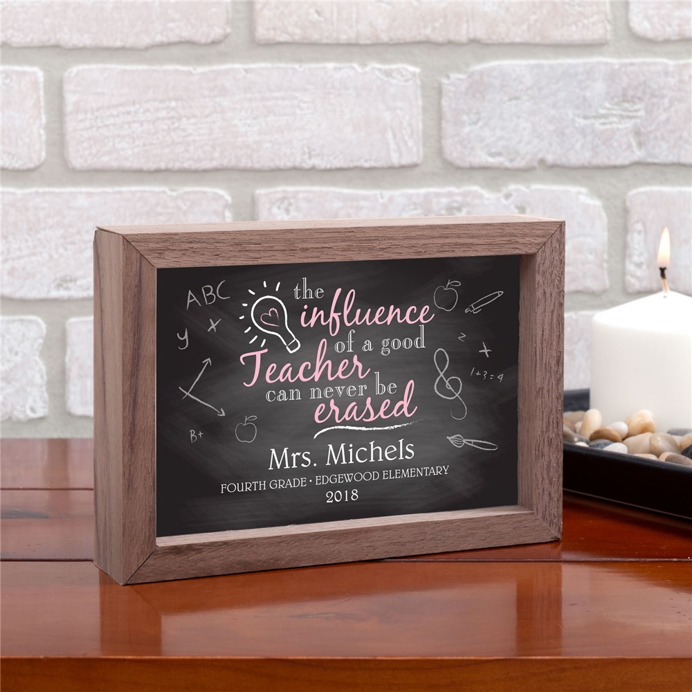 Personalized Influence Of A Good Teacher Table Top Sign GiftsForYouNow