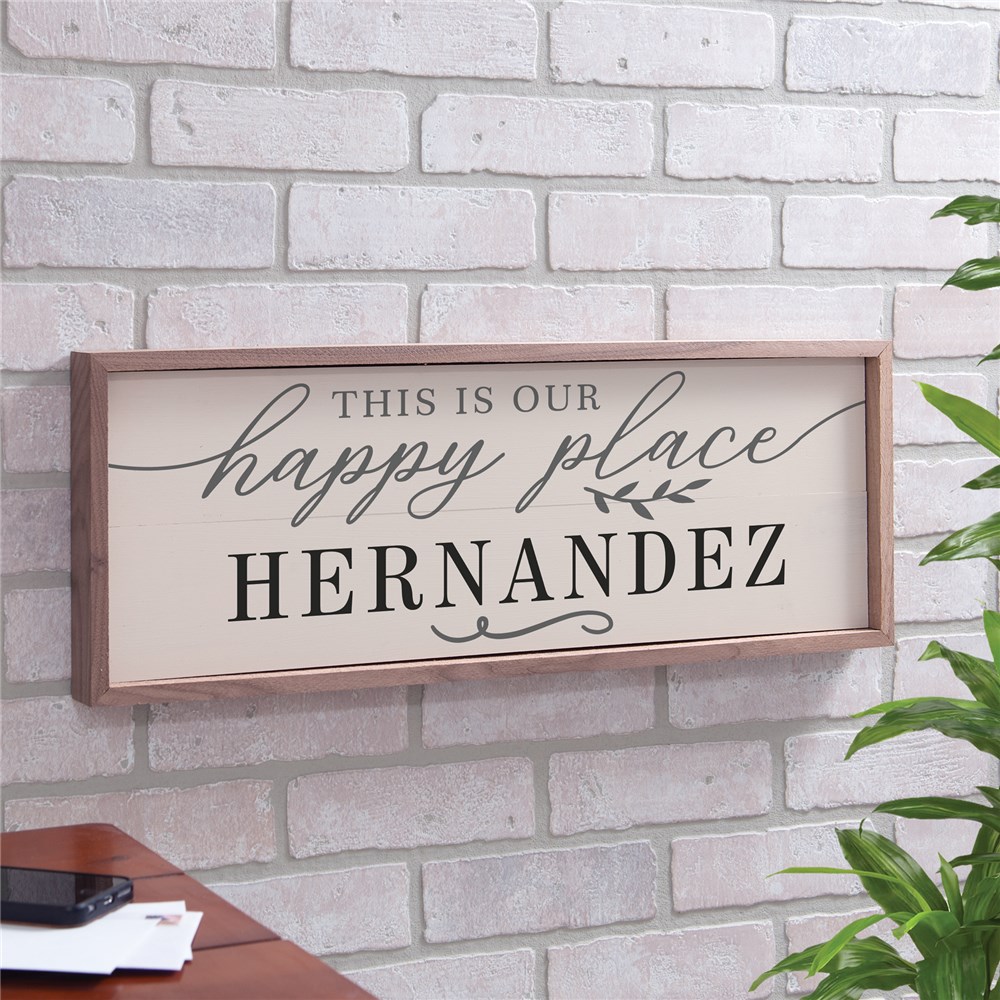 Wall Decor For Homes | Personalized Happy Place Framed Sign