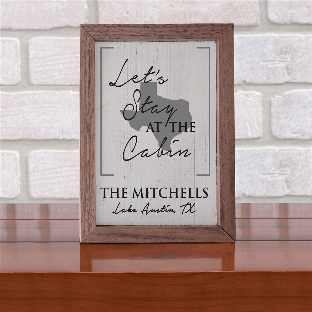Personalized Framed Table Top Sign | Let's Stay Personalized Sign
