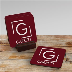 Personalized Coaster Set | Custom Coasters With Initial