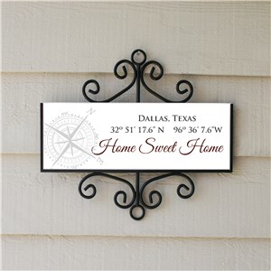 Personalized Coordinates Address Sign | Home Sweet Home Coordinates Sign