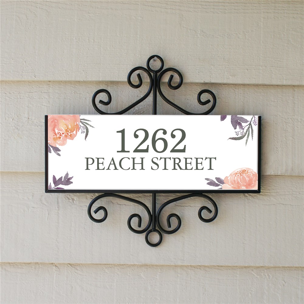 Personalized Signature Signs | White and Floral Address Sign