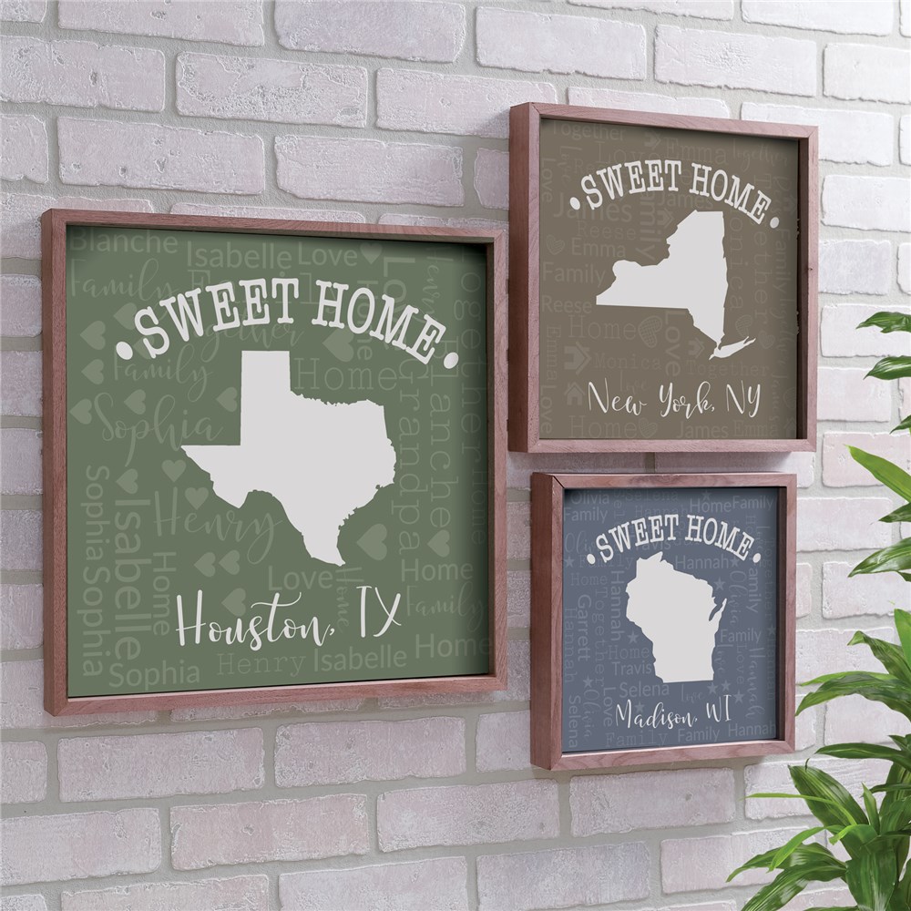State Framed Wall Decor | Sweet Home State Sign