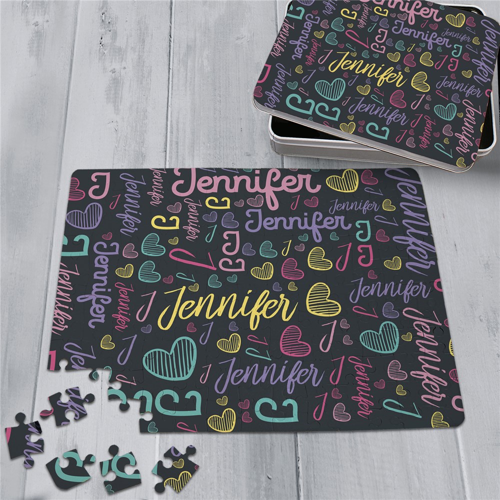 Word-Art Personalized Girls' Puzzle