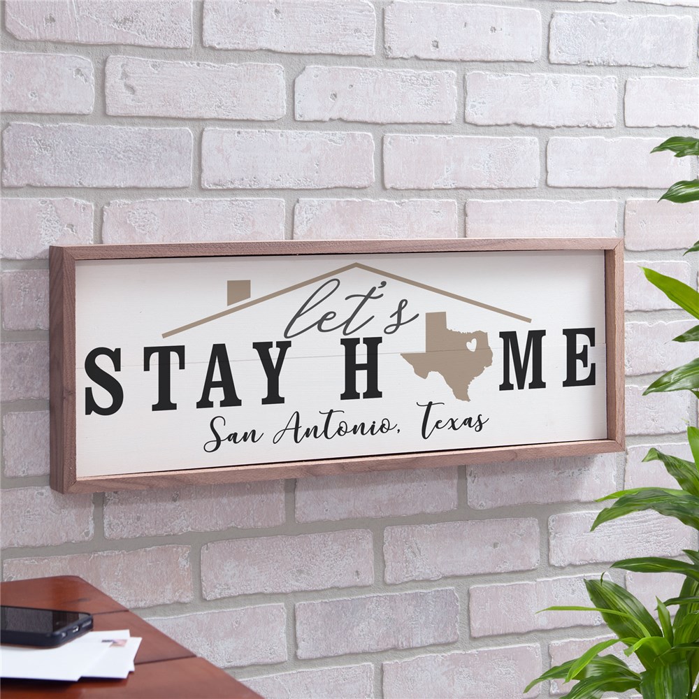 Personalized Home Landmark White Wood Wall Sign