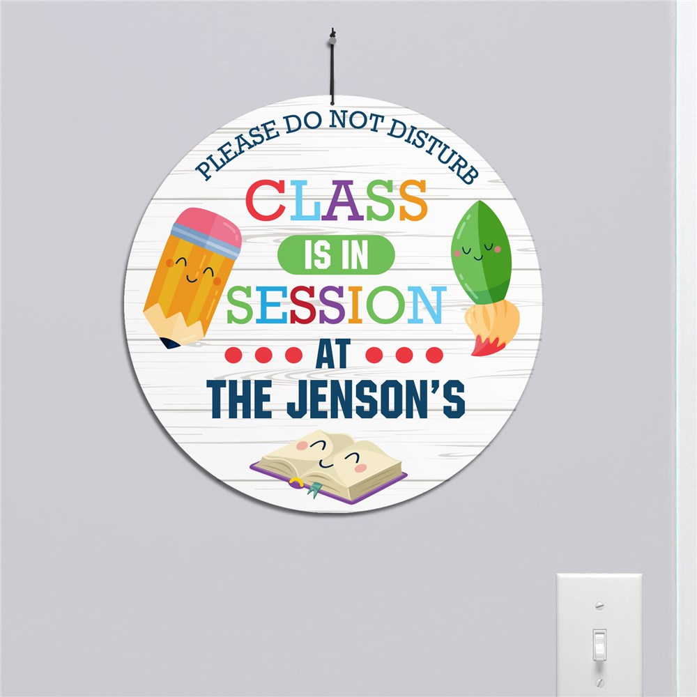 personalized-class-is-in-session-round-sign-giftsforyounow