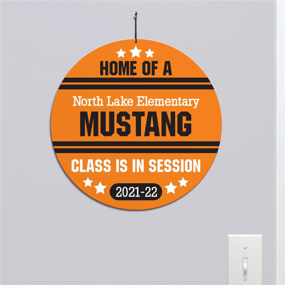 Personalized School Spirit with Stars Round Sign
