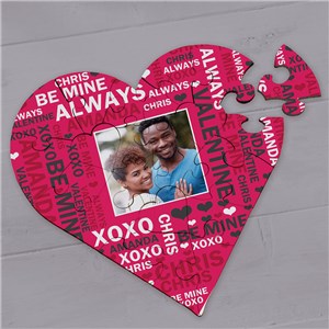 Personalized Photo Word-Art Heart Puzzle