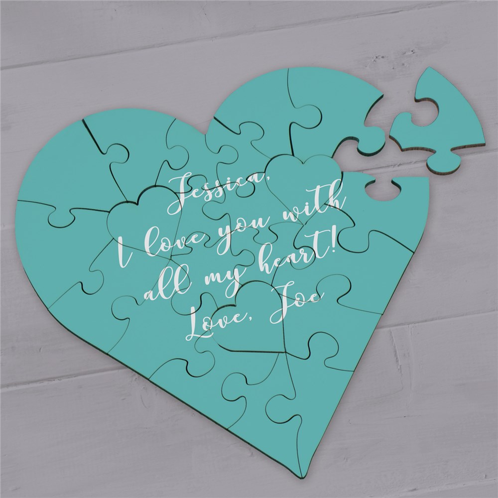 Personalized Any Message Heart Puzzle