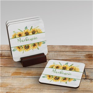 Personalized Sunflowers Coasters