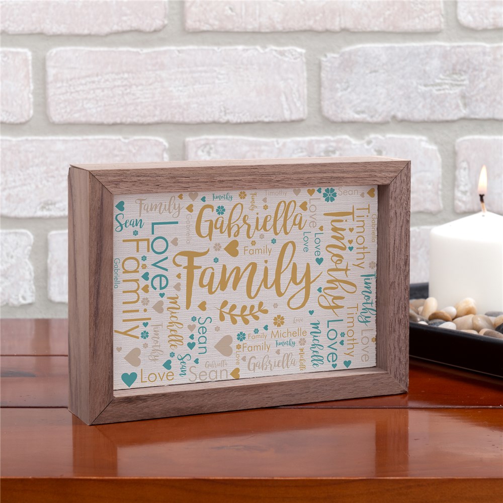 Personalized Family Branch Word-Art Framed Tabletop Sign