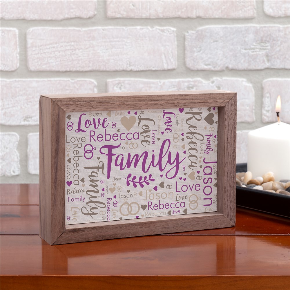 Personalized Family Branch Word-Art Framed Tabletop Sign