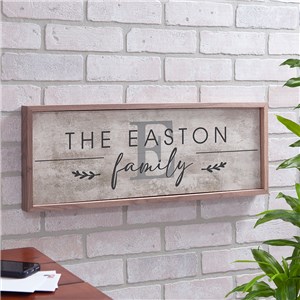 Personalized Family Name & Initial Framed Wall Sign