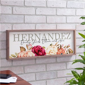 Personalized Floral Family Name Wall Sign